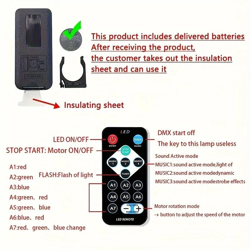 LED NightLights Galaxy Projector Remote Control 5V USB Rechargeable Starry Sky Lamp DMX Sound Active 7 Modes for Kids Room Decor - Jaico Online Shop