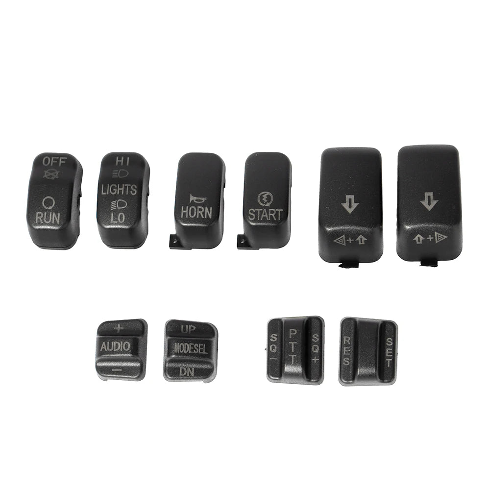 For Harley Touring Street Electra Glide FLHT FLHTC FLHX 1996-2013 Motorcycle 10pcs Hand Control Switch Housing Button Caps