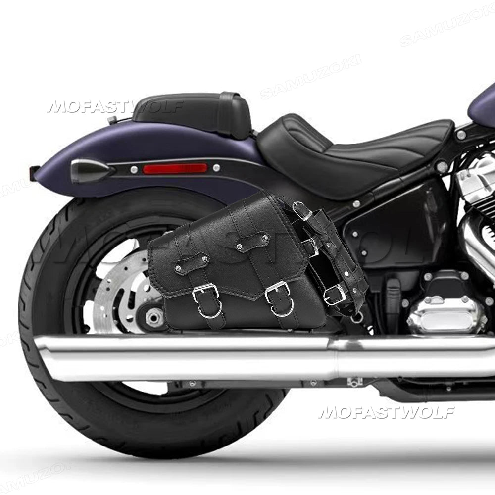 Motorcycle Bag For Harley Sportster Honda Suzuki Yamaha Kawasaki Leather Motorcycle Saddle Bag Waterproof Side Bags Tool Pouch