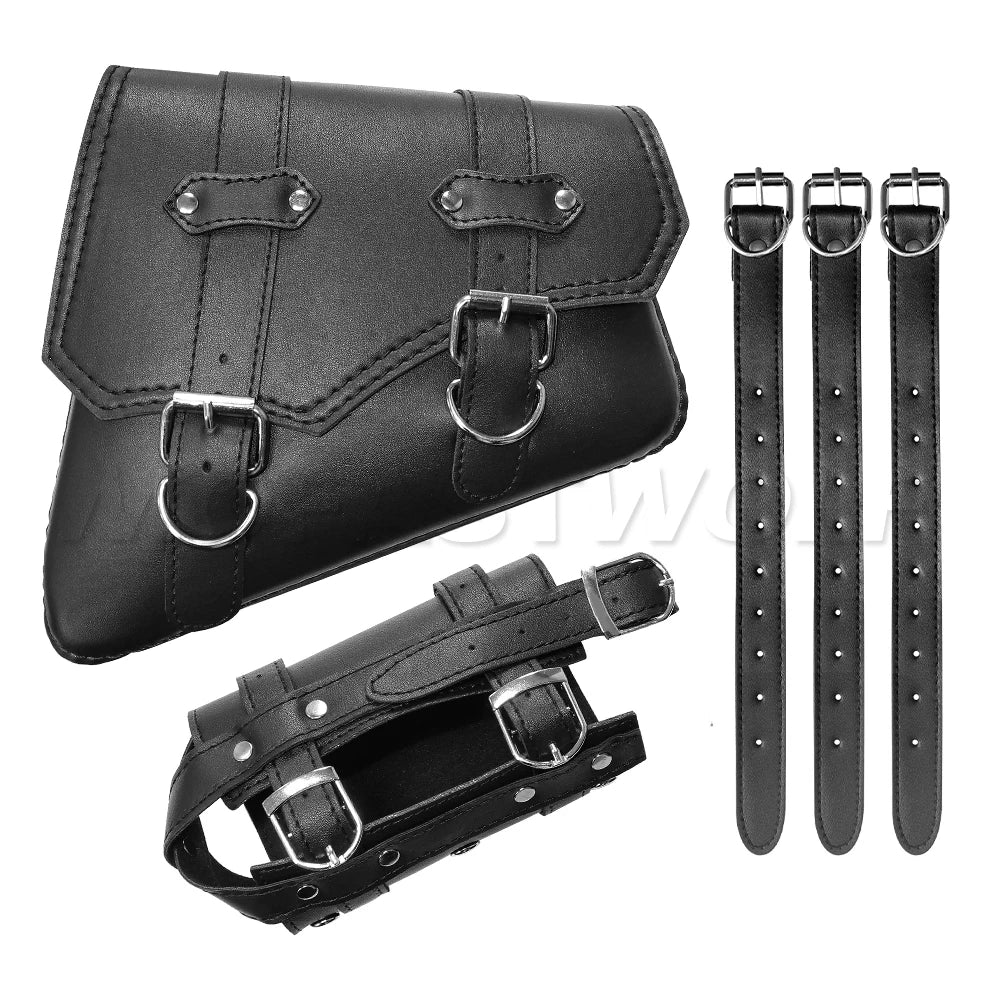Motorcycle Bag For Harley Sportster Honda Suzuki Yamaha Kawasaki Leather Motorcycle Saddle Bag Waterproof Side Bags Tool Pouch