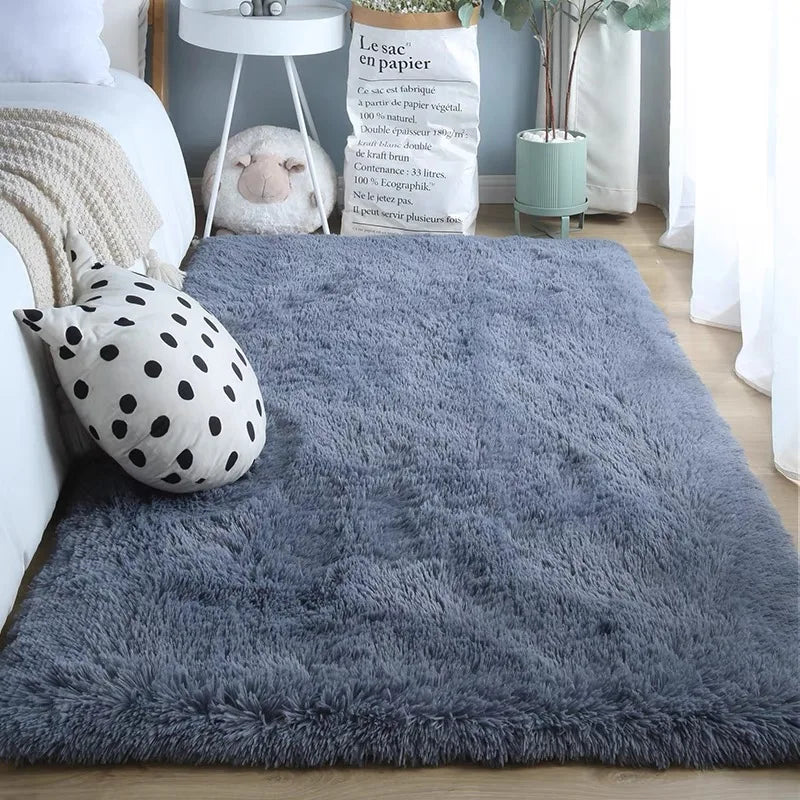 VIKAMA Silk Wool Carpet Bedroom Living Room Carpet Ins Style Scandinavian Home Floor Mats Home Decoration
