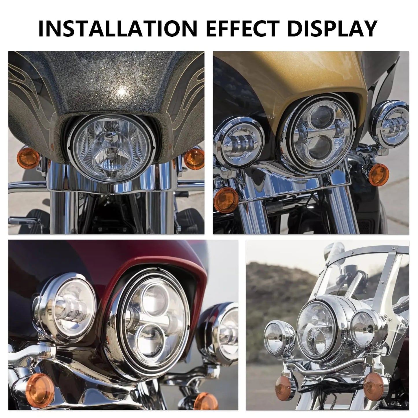 Motorcycle 7" Headlight Lamp Trim Ring Cover Headlight Assembly for harley Touring Road King Electra Glide Street FLHT FLHR