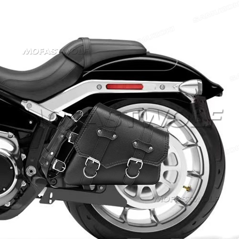Motorcycle Bag For Harley Sportster Honda Suzuki Yamaha Kawasaki Leather Motorcycle Saddle Bag Waterproof Side Bags Tool Pouch