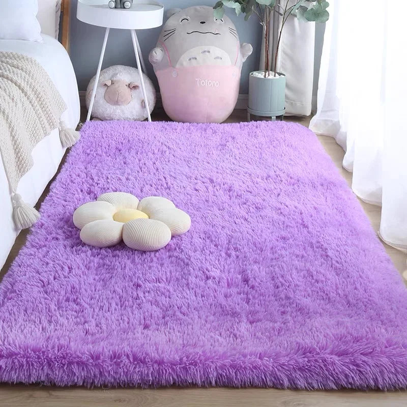 VIKAMA Silk Wool Carpet Bedroom Living Room Carpet Ins Style Scandinavian Home Floor Mats Home Decoration