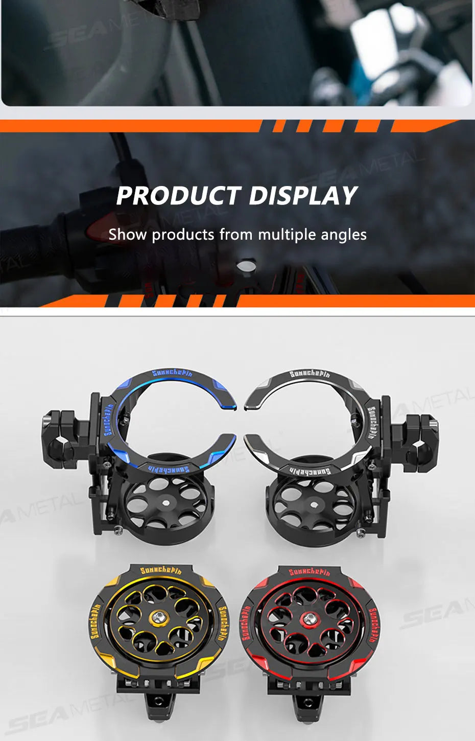 SEAMETAL Motorcycle Cup Holder Foldable Lightweight Adjustable Water Bottle Mount for Electric Bicycle Sport Cycling Accessories