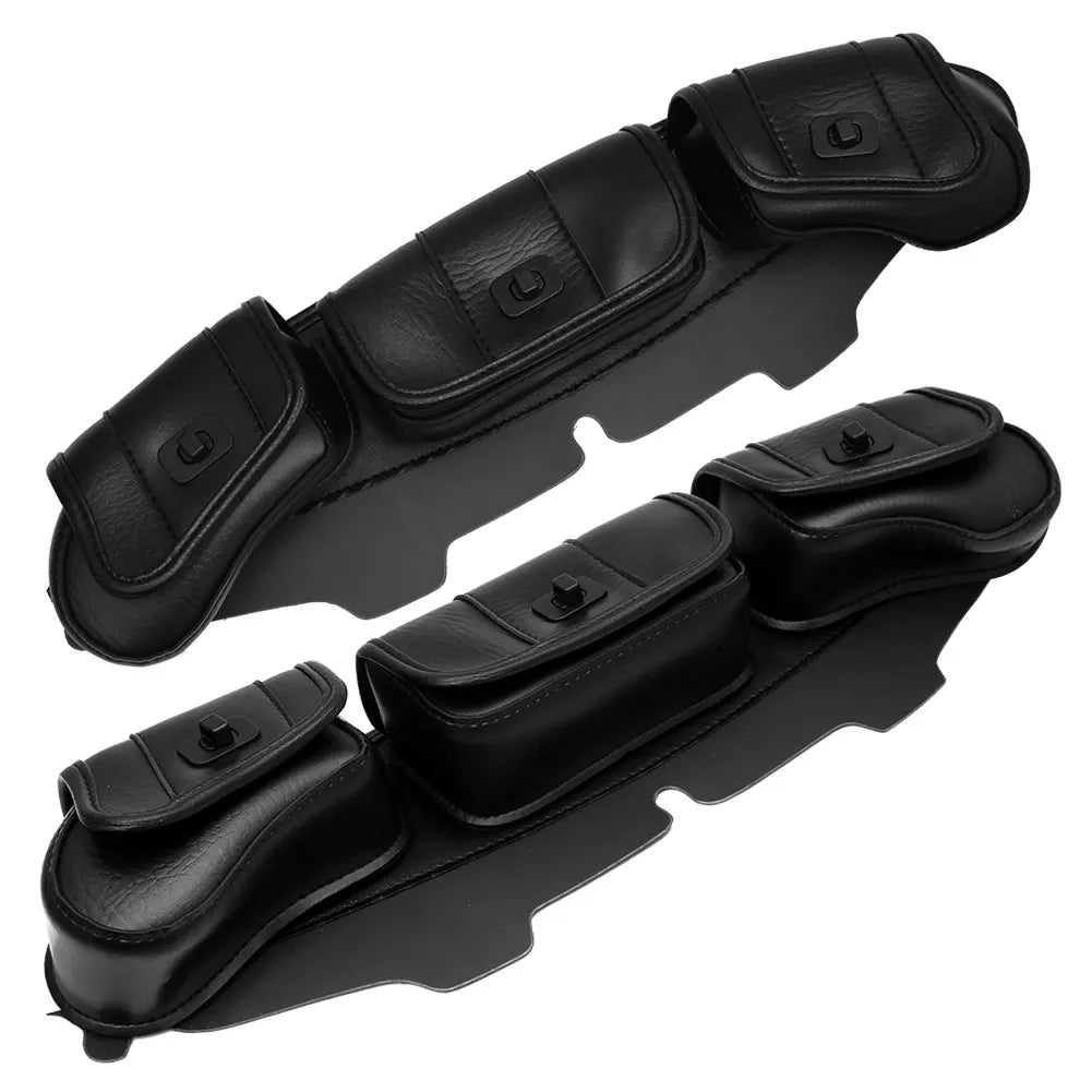 Motorcycle 3-Pocket Windshield Batwing Fairing Pouch Bag For Harley Touring Electra Glide Touring FLHX FLHT FLHXS 1996-2013