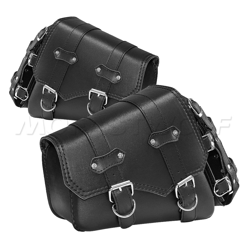 Motorcycle Bag For Harley Sportster Honda Suzuki Yamaha Kawasaki Leather Motorcycle Saddle Bag Waterproof Side Bags Tool Pouch