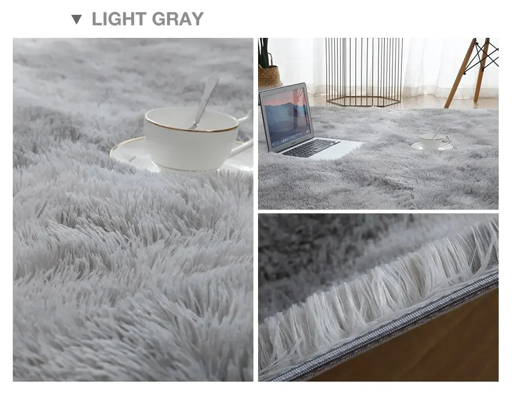 VIKAMA Silk Wool Carpet Bedroom Living Room Carpet Ins Style Scandinavian Home Floor Mats Home Decoration
