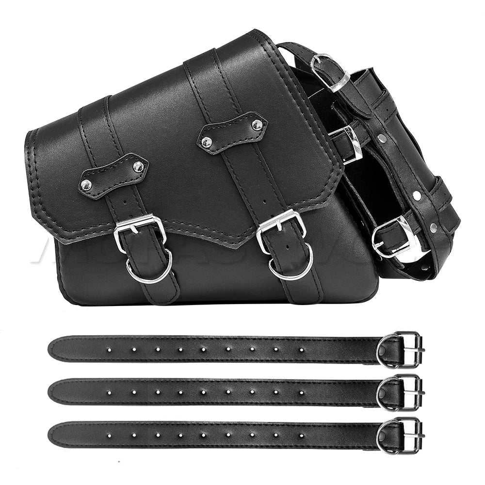 Motorcycle Bag For Harley Sportster Honda Suzuki Yamaha Kawasaki Leather Motorcycle Saddle Bag Waterproof Side Bags Tool Pouch