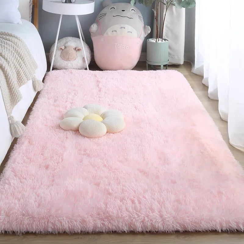VIKAMA Silk Wool Carpet Bedroom Living Room Carpet Ins Style Scandinavian Home Floor Mats Home Decoration