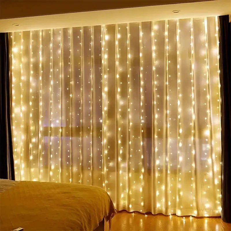 3/4/6m Curtain LED String Lights Garland USB Festoon Remote Control Fairy Garland Lights Christmas Decoration for Bedroom Home - Jaico Online Shop