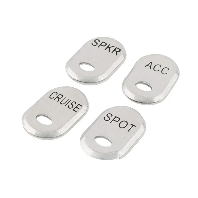 4pcs Chrome Motorcycle Rocker Panel Switch Button Covers For Harley Touring Electra Glide Road Glide Street Glide FLHT FLTR FLHX