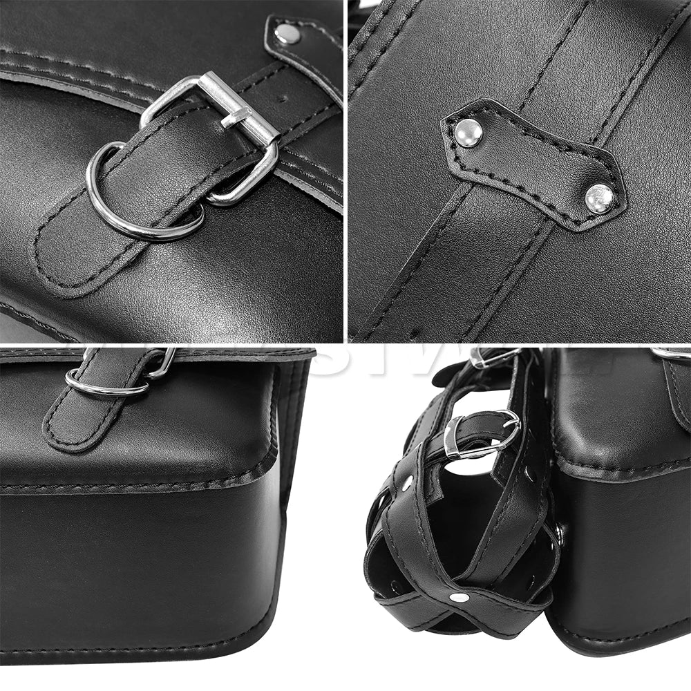 Motorcycle Bag For Harley Sportster Honda Suzuki Yamaha Kawasaki Leather Motorcycle Saddle Bag Waterproof Side Bags Tool Pouch