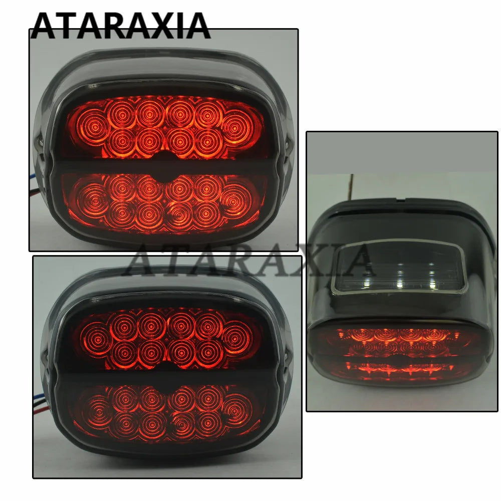 Motorcycle LED Tail Light Rear Brake Lights Turn Signal Number License Plate Lamp Taillight For Harley Dyna Fat Boy Road King