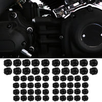 Black Bolt Covers Kit Engine Rocker Screw Caps Tappet Derby Bolts Cover For Harley Softail Street Bob Breakout Low Rider 18-25