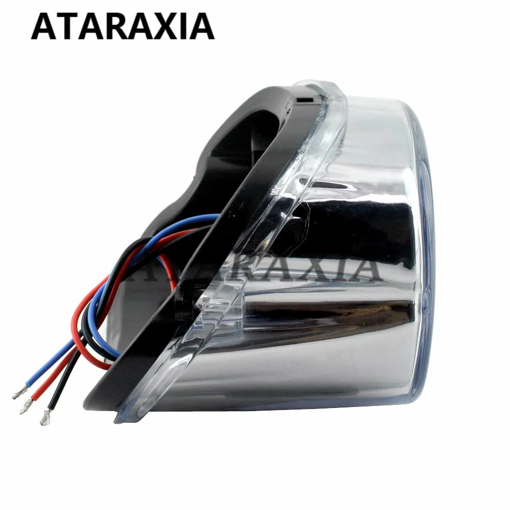 Motorcycle LED Tail Light Rear Brake Lights Turn Signal Number License Plate Lamp Taillight For Harley Dyna Fat Boy Road King