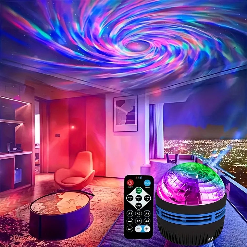 LED NightLights Galaxy Projector Remote Control 5V USB Rechargeable Starry Sky Lamp DMX Sound Active 7 Modes for Kids Room Decor - Jaico Online Shop