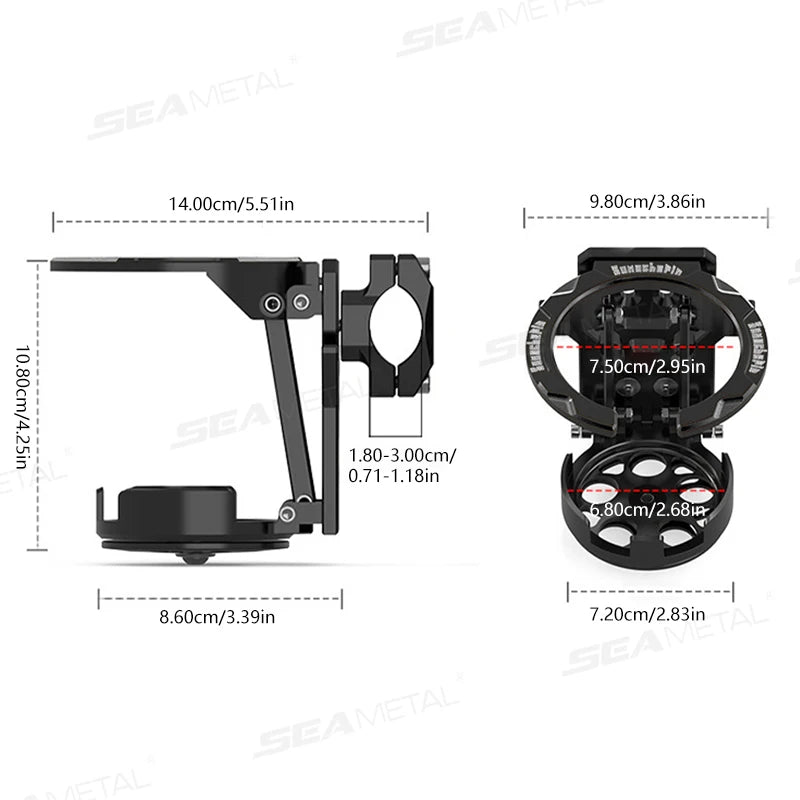 SEAMETAL Motorcycle Cup Holder Foldable Lightweight Adjustable Water Bottle Mount for Electric Bicycle Sport Cycling Accessories