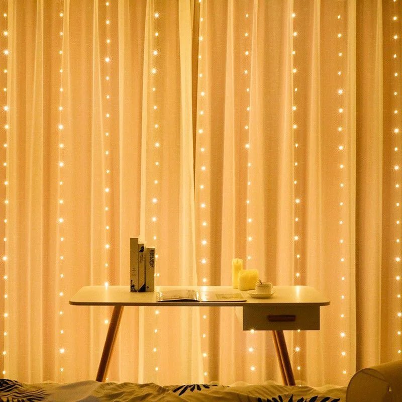 3/6M USB LED Curtain 8Modes Remote Control String Lights Holiday Wedding Fairy Garland Lights For Bedroom Living Room Decor - Jaico Online Shop