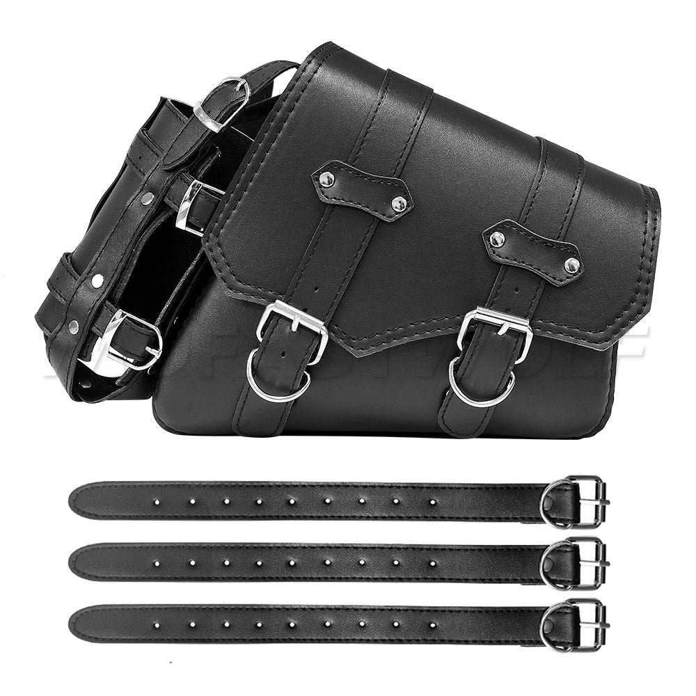 Motorcycle Bag For Harley Sportster Honda Suzuki Yamaha Kawasaki Leather Motorcycle Saddle Bag Waterproof Side Bags Tool Pouch