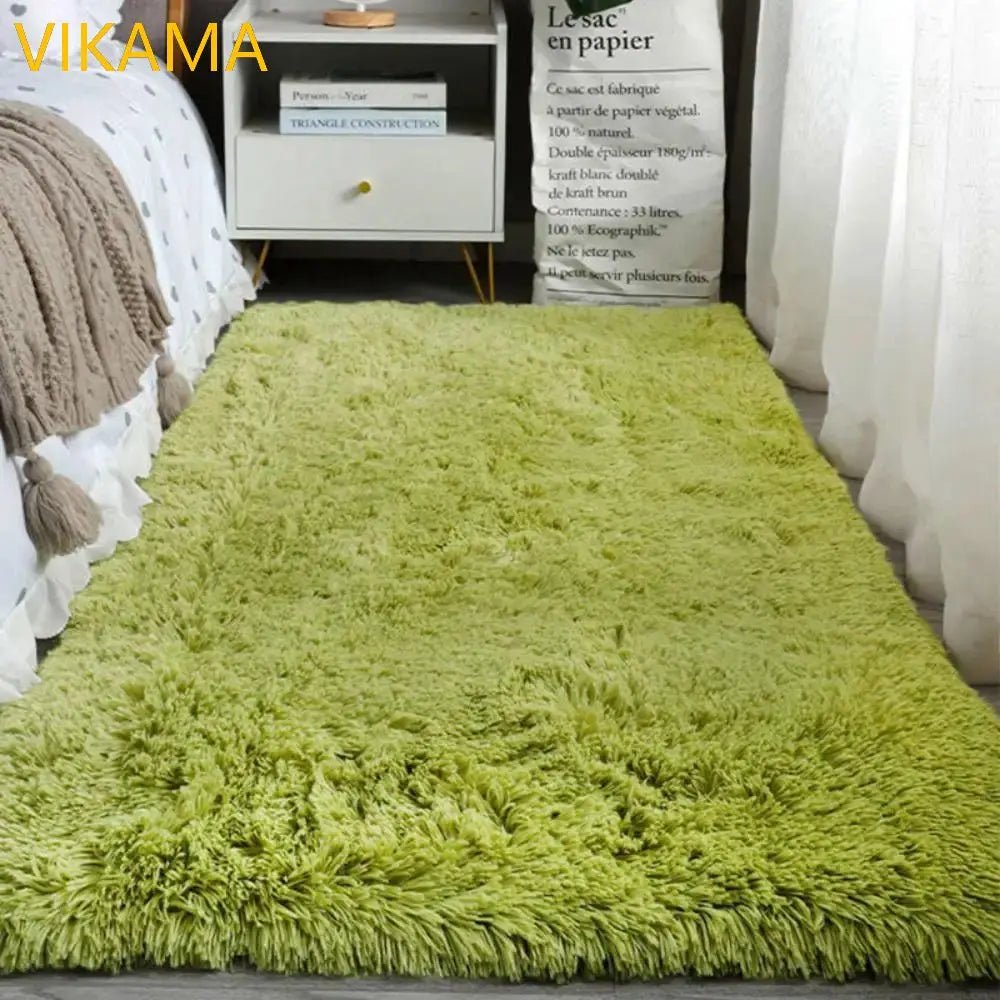 VIKAMA Simple Silk Wool Plush Carpet Bedroom Living Room Bed Blanket Solid Color High - Grade Soft Blanket Room Coffee Table Mat - Jaico Online Shop