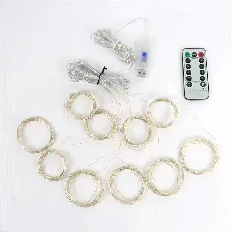 3/4/6m Curtain LED String Lights Garland USB Festoon Remote Control Fairy Garland Lights Christmas Decoration for Bedroom Home