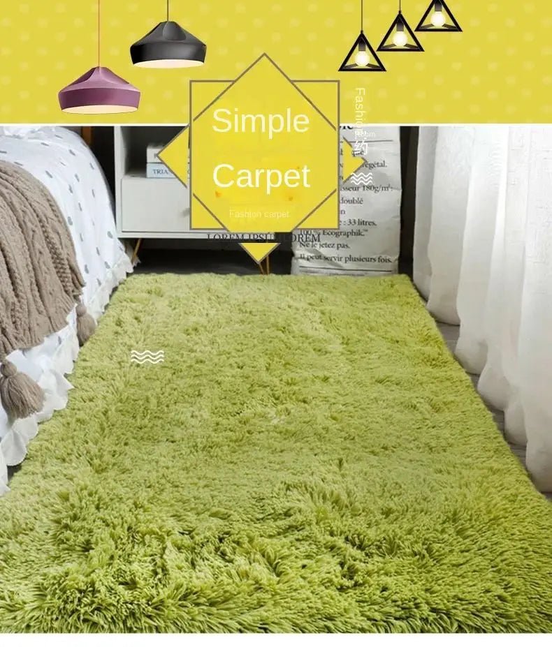 VIKAMA Simple Silk Wool Plush Carpet Bedroom Living Room Bed Blanket Solid Color High - Grade Soft Blanket Room Coffee Table Mat - Jaico Online Shop