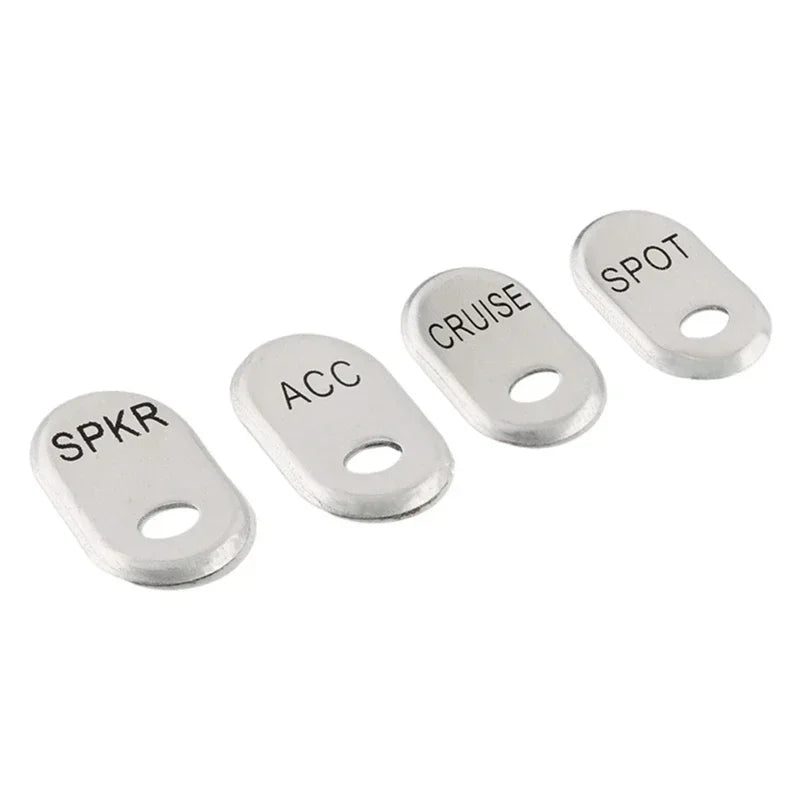 4pcs Chrome Motorcycle Rocker Panel Switch Button Covers For Harley Touring Electra Glide Road Glide Street Glide FLHT FLTR FLHX