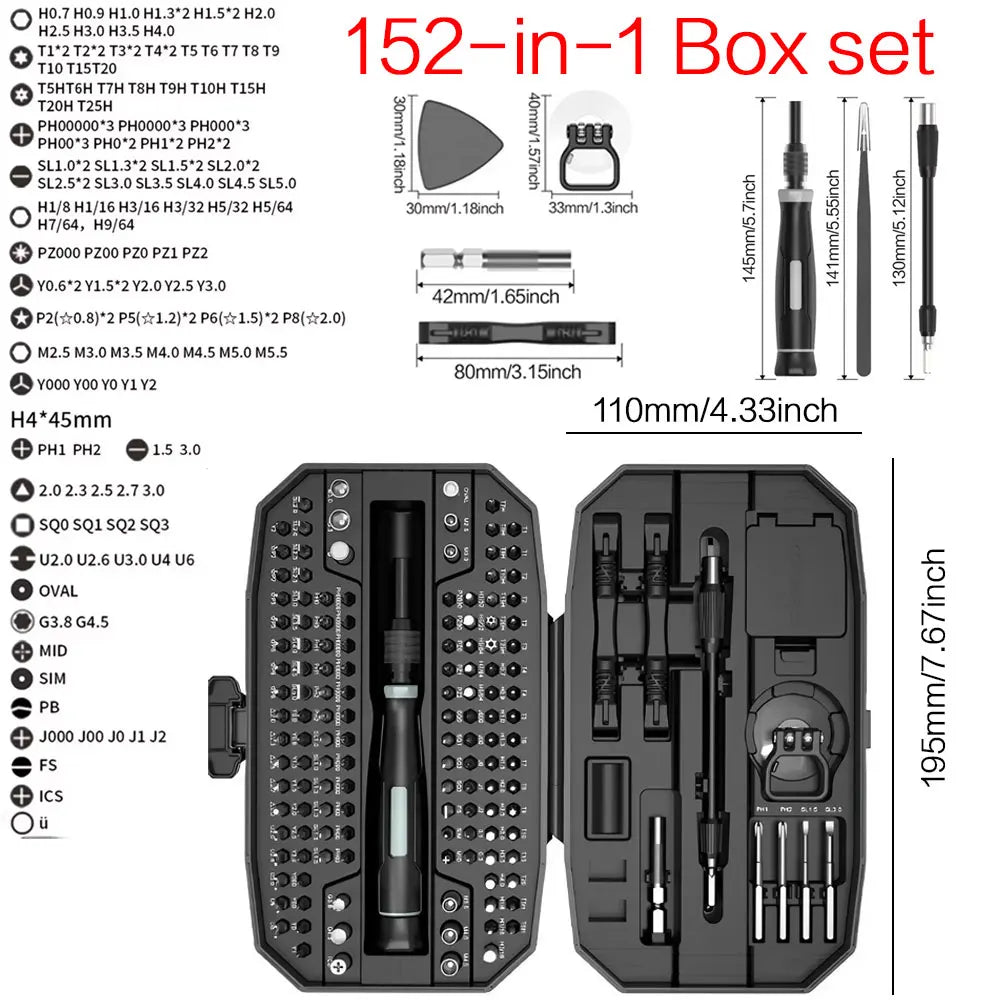 Precision Screwdriver Set, Laptop Tool Kit, 152/25 in 1 Professional Computer Screwdriver Repair Kit T5 T6 Torx Screwdriver - Jaico Online Shop