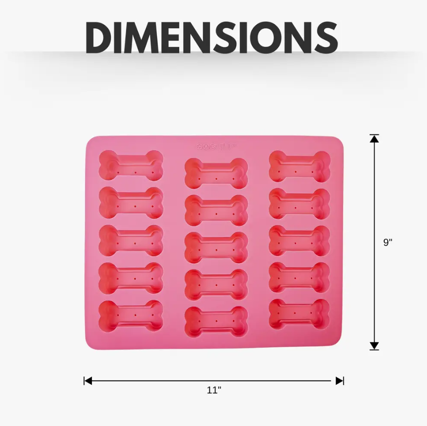 3-in-1 Dog Bone Silicone Treat Baking Tray for Healthy, Homemade Dog Treats and More