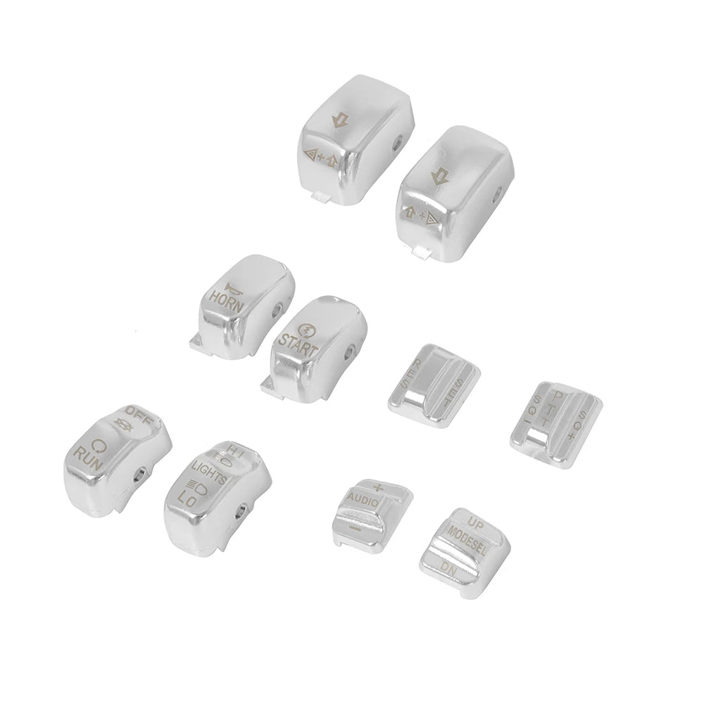 For Harley Touring Street Electra Glide FLHT FLHTC FLHX 1996-2013 Motorcycle 10pcs Hand Control Switch Housing Button Caps