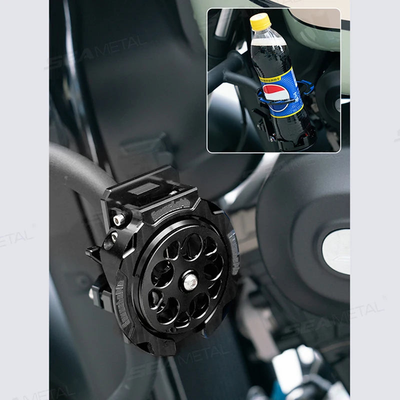 SEAMETAL Motorcycle Cup Holder Foldable Lightweight Adjustable Water Bottle Mount for Electric Bicycle Sport Cycling Accessories