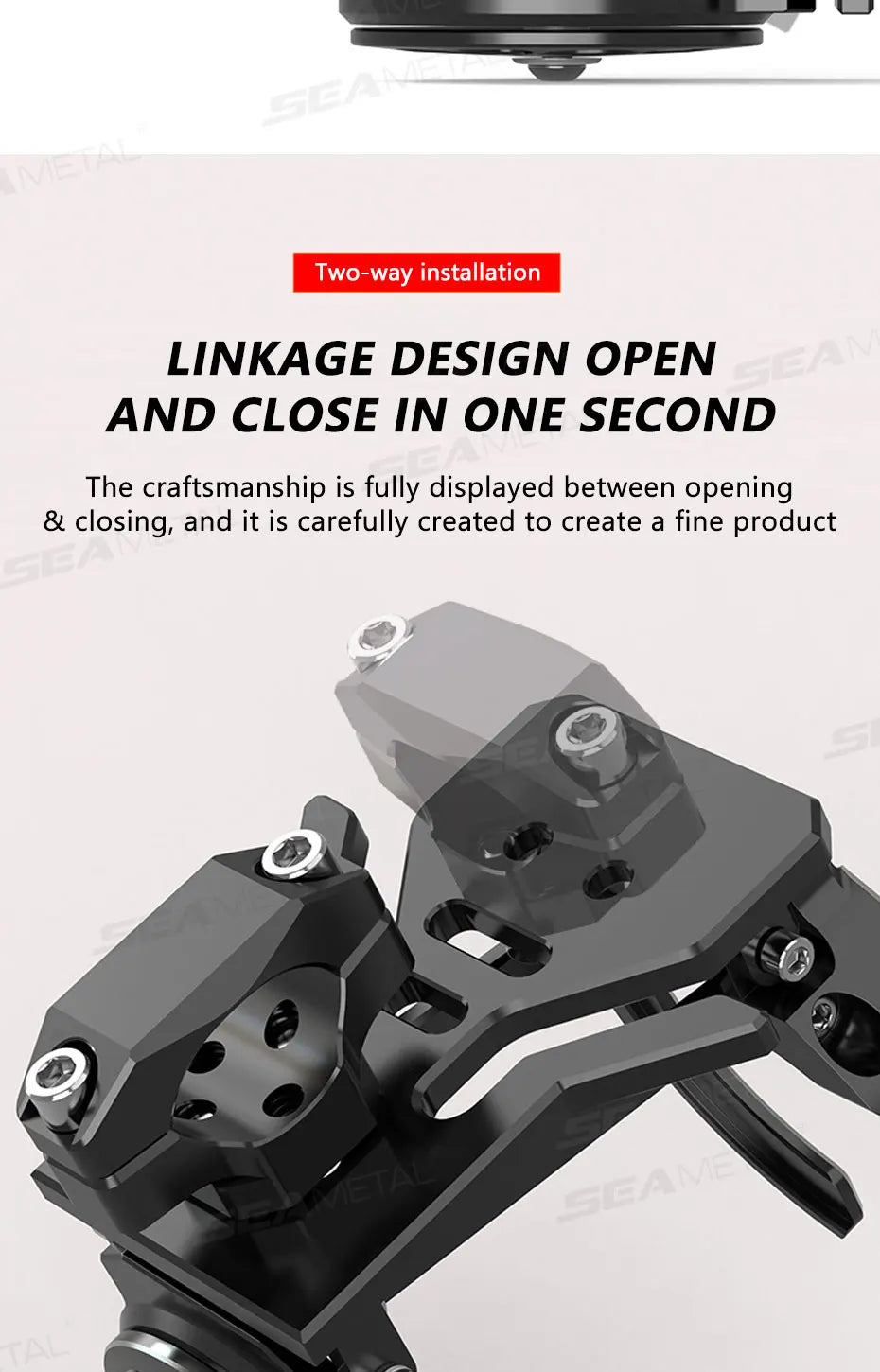 SEAMETAL Motorcycle Cup Holder Foldable Lightweight Adjustable Water Bottle Mount for Electric Bicycle Sport Cycling Accessories