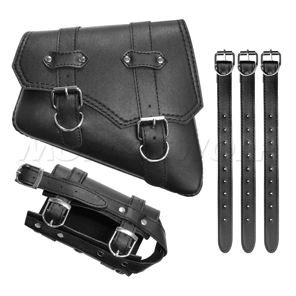 Motorcycle Bag For Harley Sportster Honda Suzuki Yamaha Kawasaki Leather Motorcycle Saddle Bag Waterproof Side Bags Tool Pouch