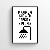Shower Capacity Bathroom Poster