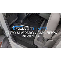 SMARTLINER Custom Fit Floor Liners For 2019-2024 GMC Sierra 1500 Double Cab with Carpet Flooring and 1st Row Bench Seat without OTH (with 2nd Row Under Seat Storage)