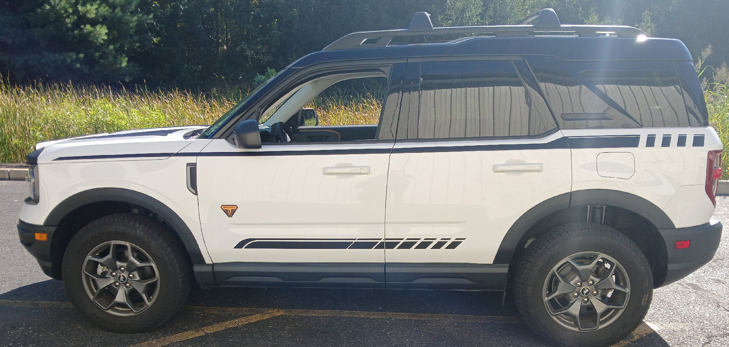 Strobe Side Stripe Decals for 2021-2025 Ford Bronco Sport (x4)