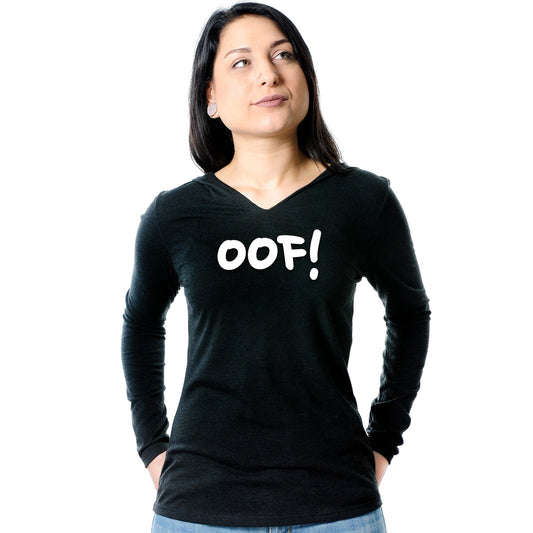 oof! Black Tapered Long Sleeve Hoodie