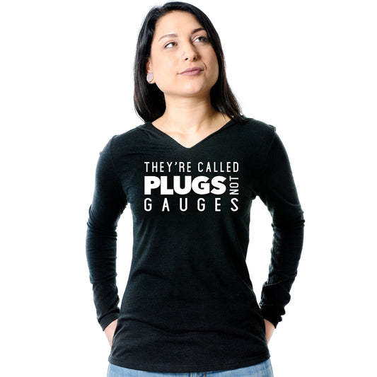 They're Called Plugs NotGs Black Tapered Long Sleeve Hoodie