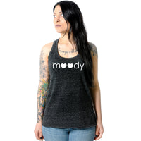 Moody Black Gray Cosmic Twist Back Tank Top