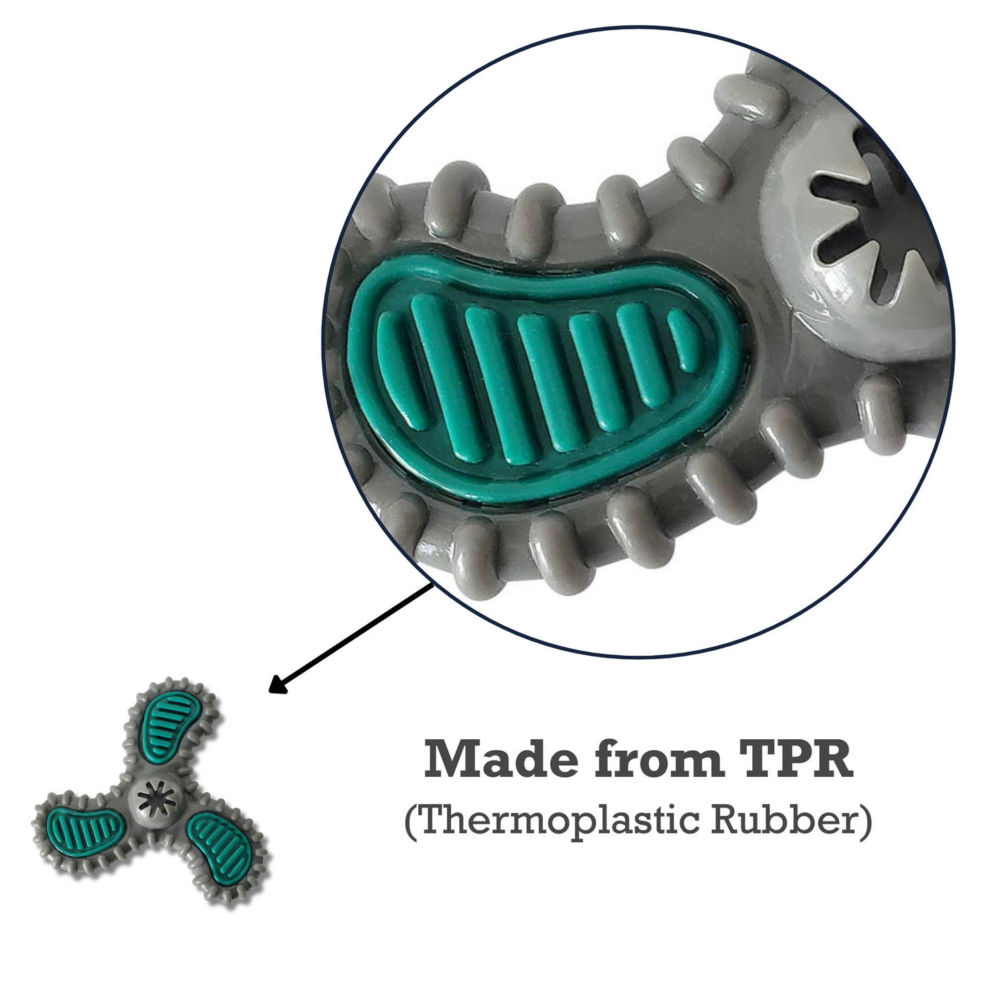 TPR Dental Spinner Dog Chew Toy – Durable Dental Care Fun for Light to Medium Chewers