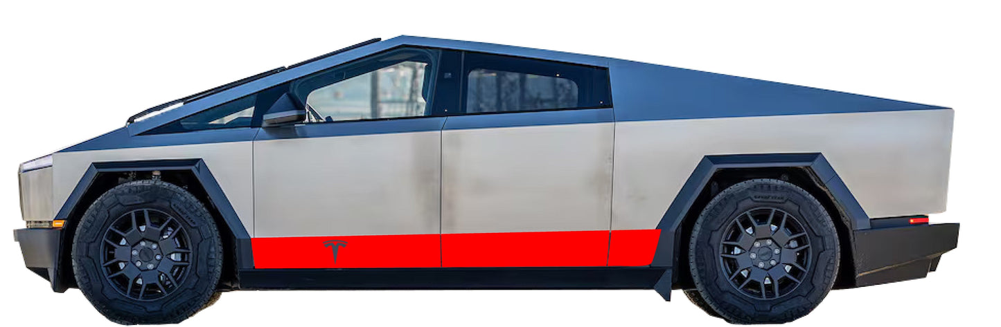 Tesla "T" Rocker Stripe Decals For The 2023-2026 Tesla Cybertruck (x2)