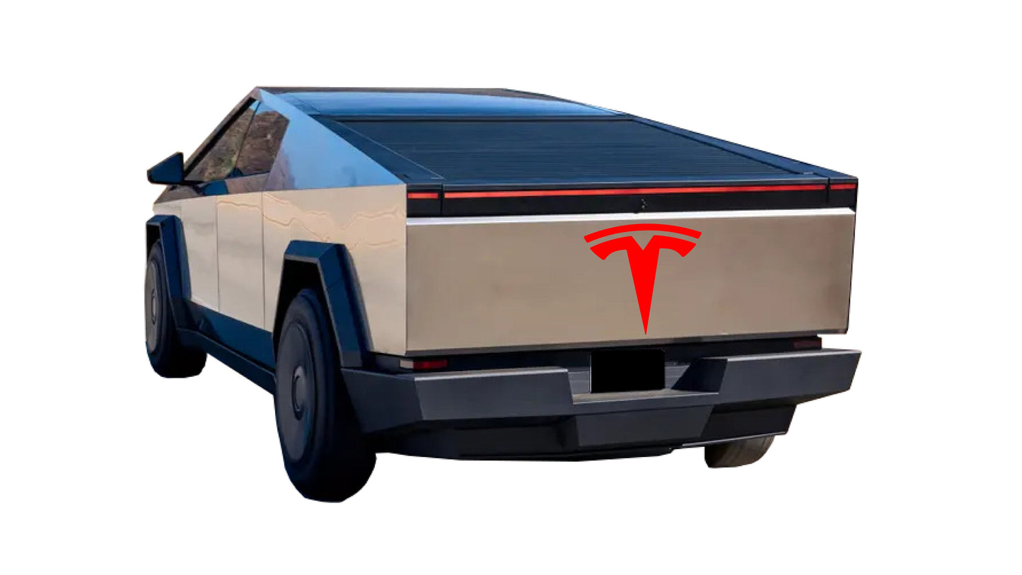 Tesla "T" Tailgate Decals For The 2023-2026 Tesla Cybertruck