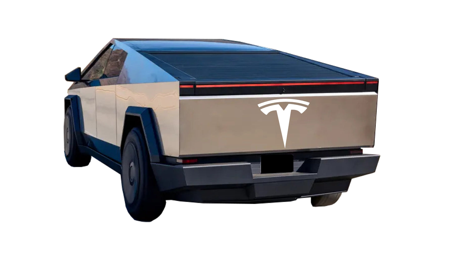 Tesla "T" Tailgate Decals For The 2023-2026 Tesla Cybertruck