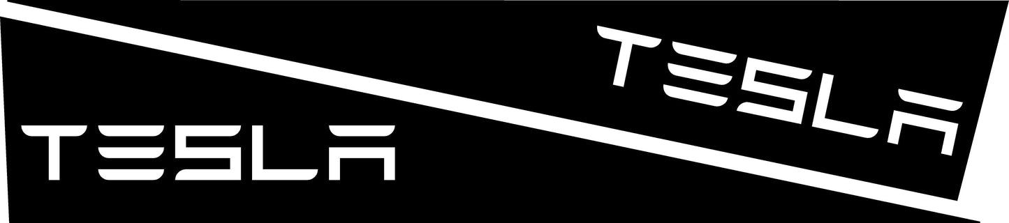 "TESLA" Bedside Panel Decals For The 2023-2026 Tesla Cybertruck (x2)