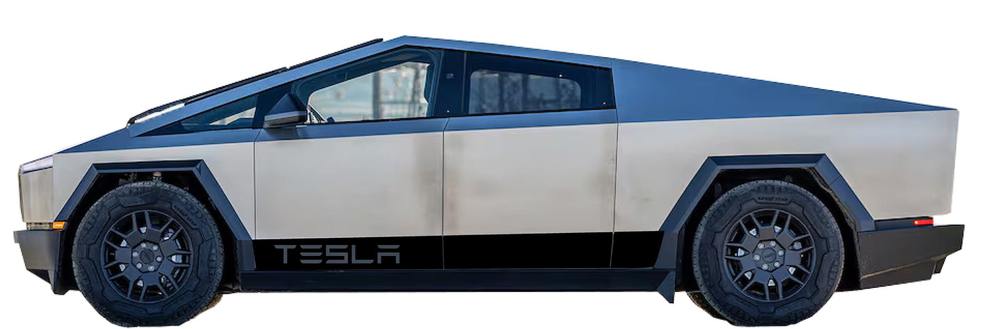 "Tesla" Rocker Stripe Decals For The 2023-2026 Tesla Cybertruck (x2)