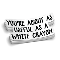 White Crayon 6 Inch Decal