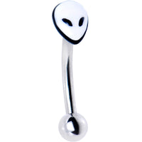 16G 5/16 Gray Alien Curved Eyebrow Ring