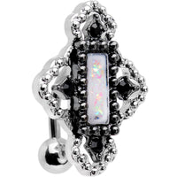 White Gem Confetti Party Pendant Top Mount Belly Ring