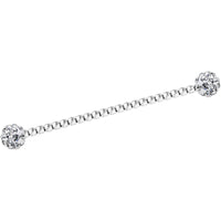 Clear Gem Cluster Seriously Twisted Industrial Barbell Earring 38mm